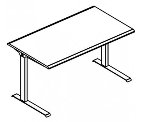 Стол письменный на металлокаркасе МL (2 скоса) 140x80x75 Alta ML