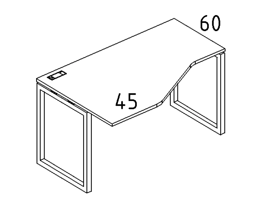 Стол эргономичный левый "Техно" на мет. каркасе QUATTRO 160x90x75 A4.PRO