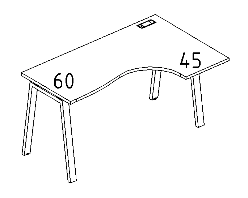 Стол эргономичный правый "Классика" на металлокаркасе TRE 160x90x75 A4.PRO