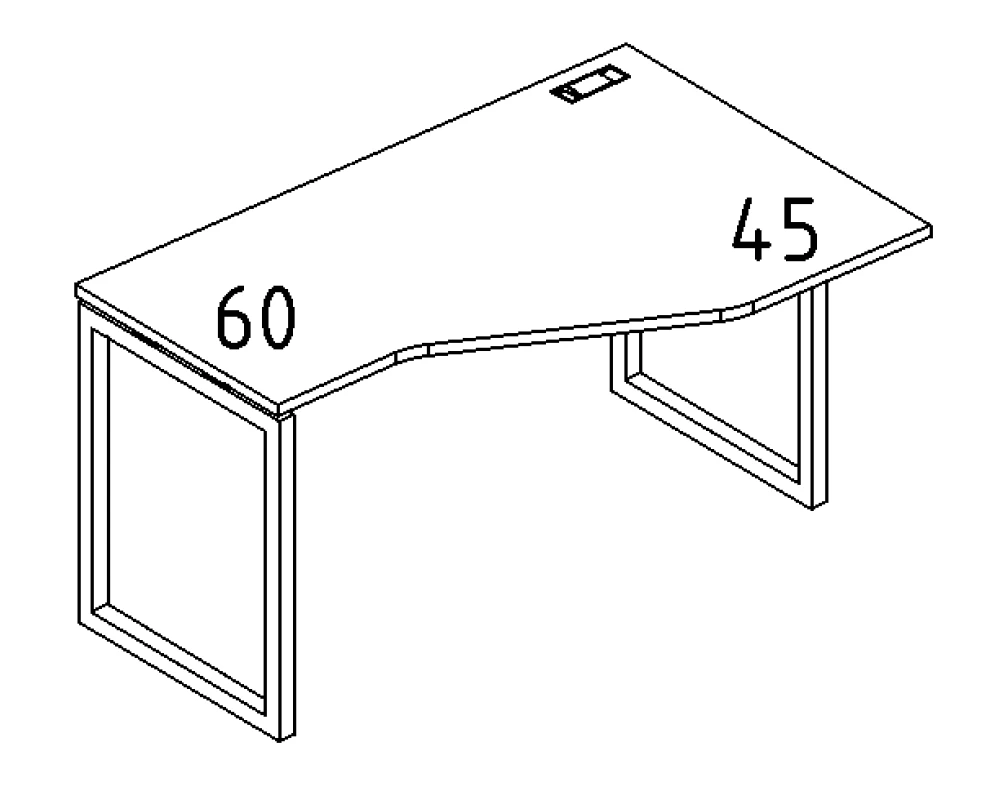 Стол эргономичный правый "Техно" на мет. каркасе QUATTRO 160x90x75 A4.PRO