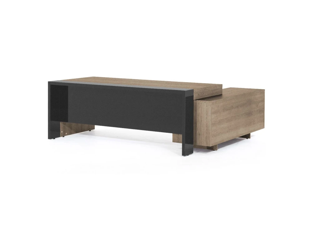 Стол на опорной тумбе 223x178x76 Lava Гавана/Серый глянец