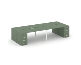Рабочая станция 4 места с 2 опорными тумбами CN.DRS-426 W 3200x1480x750 Концепт / Concept images
