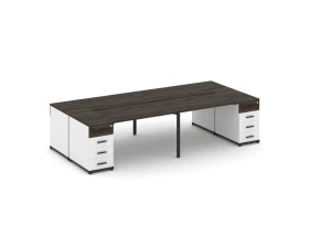 Рабочая станция 4 места с 2 опорными тумбами CN.DRS-426 W 3200x1480x750 Концепт / Concept images