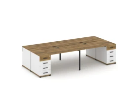Рабочая станция 4 места с 2 опорными тумбами CN.DRS-426 W 3200x1480x750 Концепт / Concept images