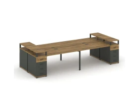 Рабочая станция 4 места с 2 опорными тумбами CN.DRS-441 W 2800x1480x917 Концепт / Concept images