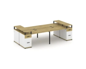 Рабочая станция 4 места с 2 опорными тумбами CN.DRS-446 W 3200x1480x917 Концепт / Concept images