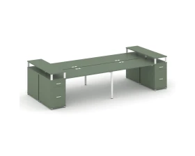 Рабочая станция 4 места с 2 опорными тумбами CN.DRS-447 W 3600x1480x917 Концепт / Concept images