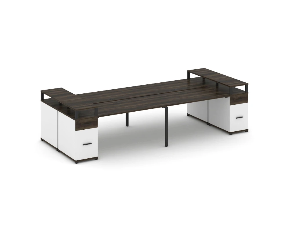 Рабочая станция 4 места с 2 опорными тумбами CN.DRS-447 W 3600x1480x917 Концепт / Concept