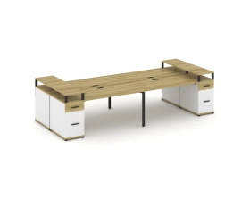 Рабочая станция 4 места с 2 опорными тумбами CN.DRS-447 W 3600x1480x917 Концепт / Concept images