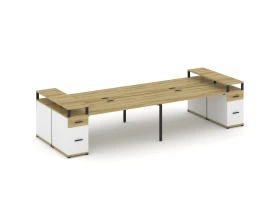Рабочая станция 4 места с 2 опорными тумбами CN.DRS-448 W 4000x1480x917 Концепт / Concept images
