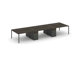 Рабочая станция 6 мест с 2 опорными тумбами CN.DRS-453 W 3780x1480x750 Концепт / Concept images