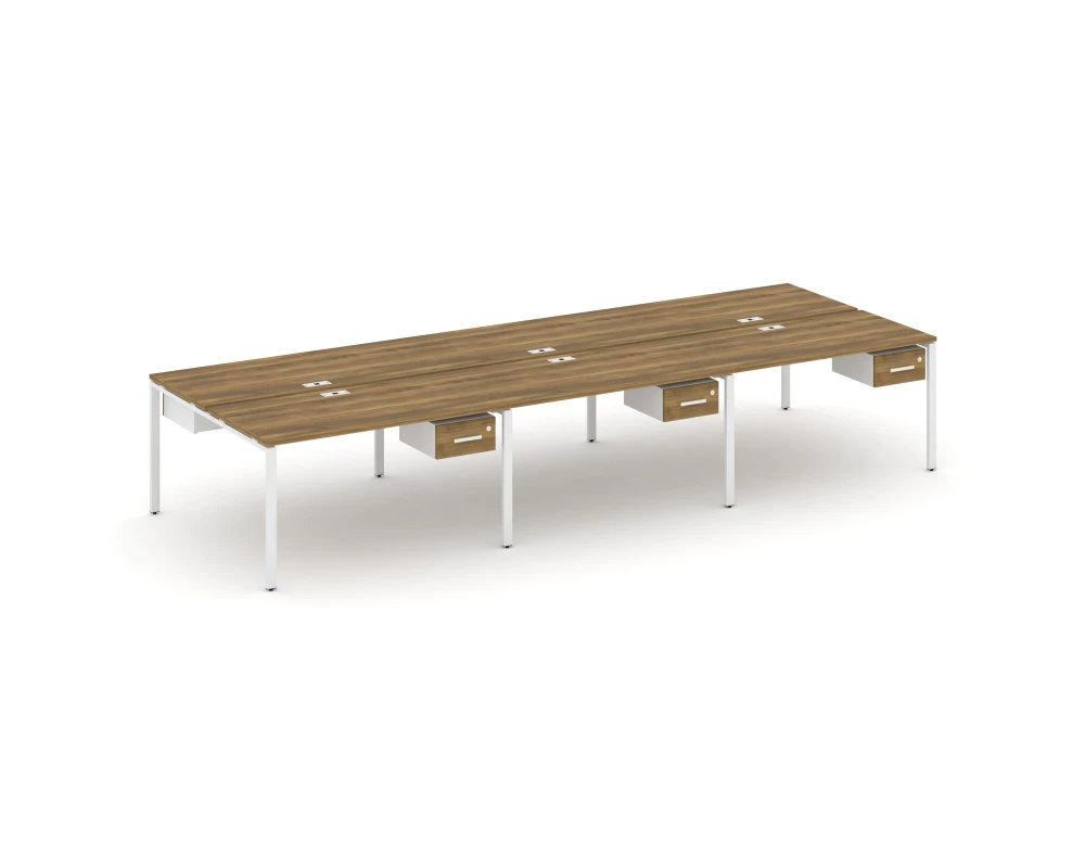 Рабочая станция двухсторонняя с подвес. тумбами на 6 мест CN.DRS-151 W 4140x1480x750 Концепт / Concept