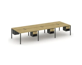 Рабочая станция двухсторонняя с подвес. тумбами на 6 мест CN.DRS-159 W 4140x1480x750 Концепт / Concept images