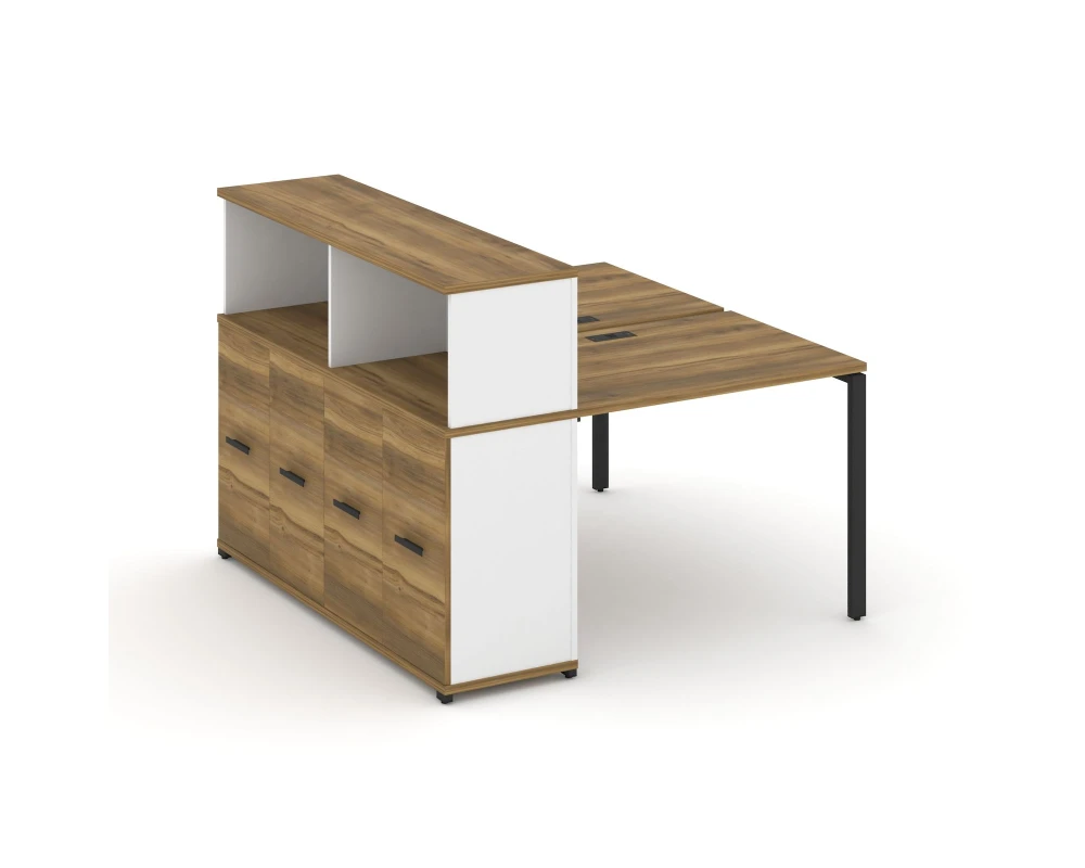 Рабочая станция с опорным распаш. шкафом с надставкой низ. CN.DRS-225 W 1400x1480x1140 Концепт / Concept