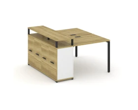 Рабочая станция с опорным распаш. шкафом с верх. горизонтом CN.DRS-221 W 1400x1480x917 Концепт / Concept images