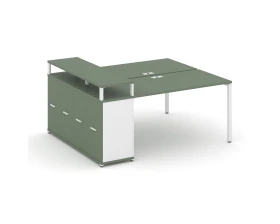 Рабочая станция с опорным распаш. шкафом с верх. горизонтом CN.DRS-221 W 1400x1480x917 Концепт / Concept images
