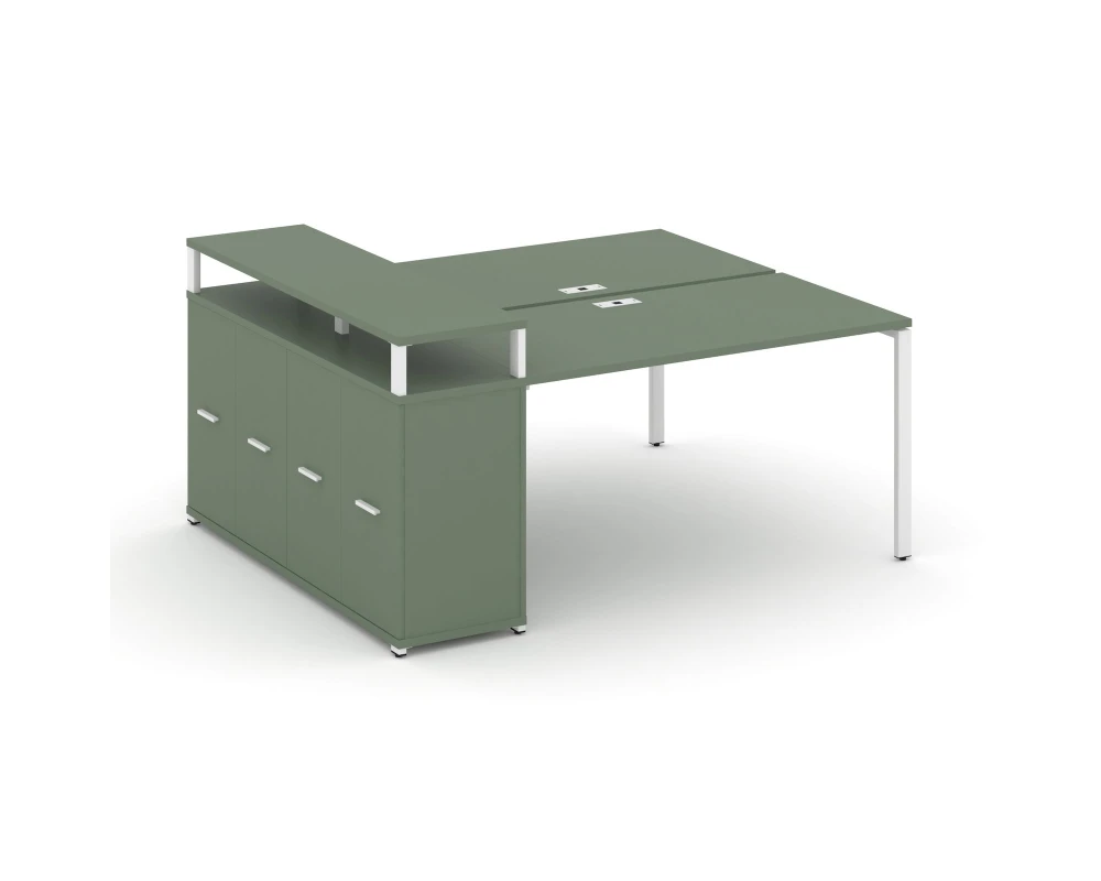 Рабочая станция с опорным распаш. шкафом с верх. горизонтом CN.DRS-221 W 1400x1480x917 Концепт / Concept