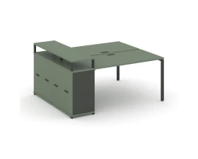 Рабочая станция с опорным распаш. шкафом с верх. горизонтом CN.DRS-221 W 1400x1480x917 Концепт / Concept images
