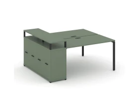 Рабочая станция с опорным распаш. шкафом с верх. горизонтом CN.DRS-222 B 1600x1480x917 Концепт / Concept images