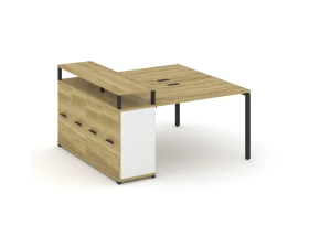 Рабочая станция с опорным распаш. шкафом с верх. горизонтом CN.DRS-222 W 1600x1480x917 Концепт / Concept images