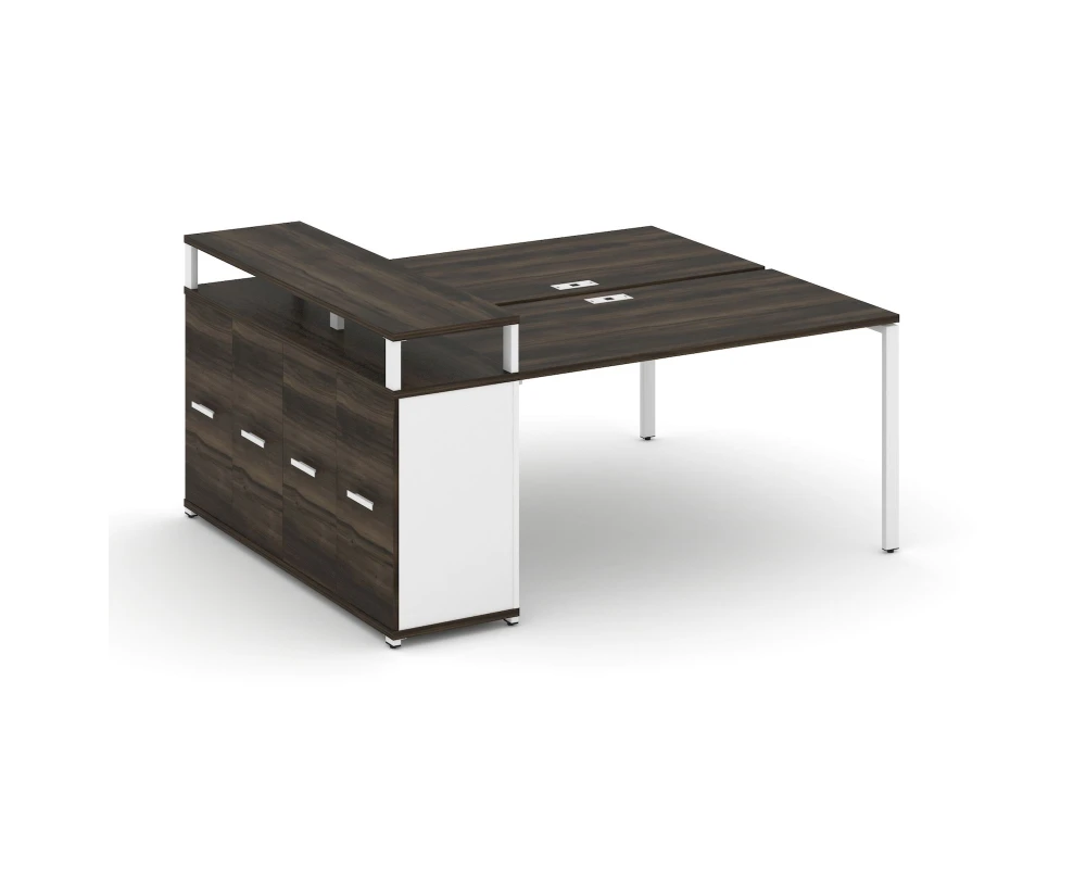 Рабочая станция с опорным распаш. шкафом с верх. горизонтом CN.DRS-223 W 1800x1480x917 Концепт / Concept