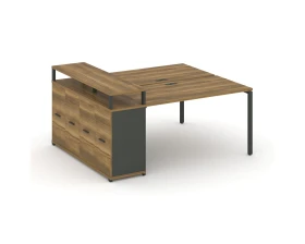 Рабочая станция с опорным распаш. шкафом с верх. горизонтом CN.DRS-223 W 1800x1480x917 Концепт / Concept images