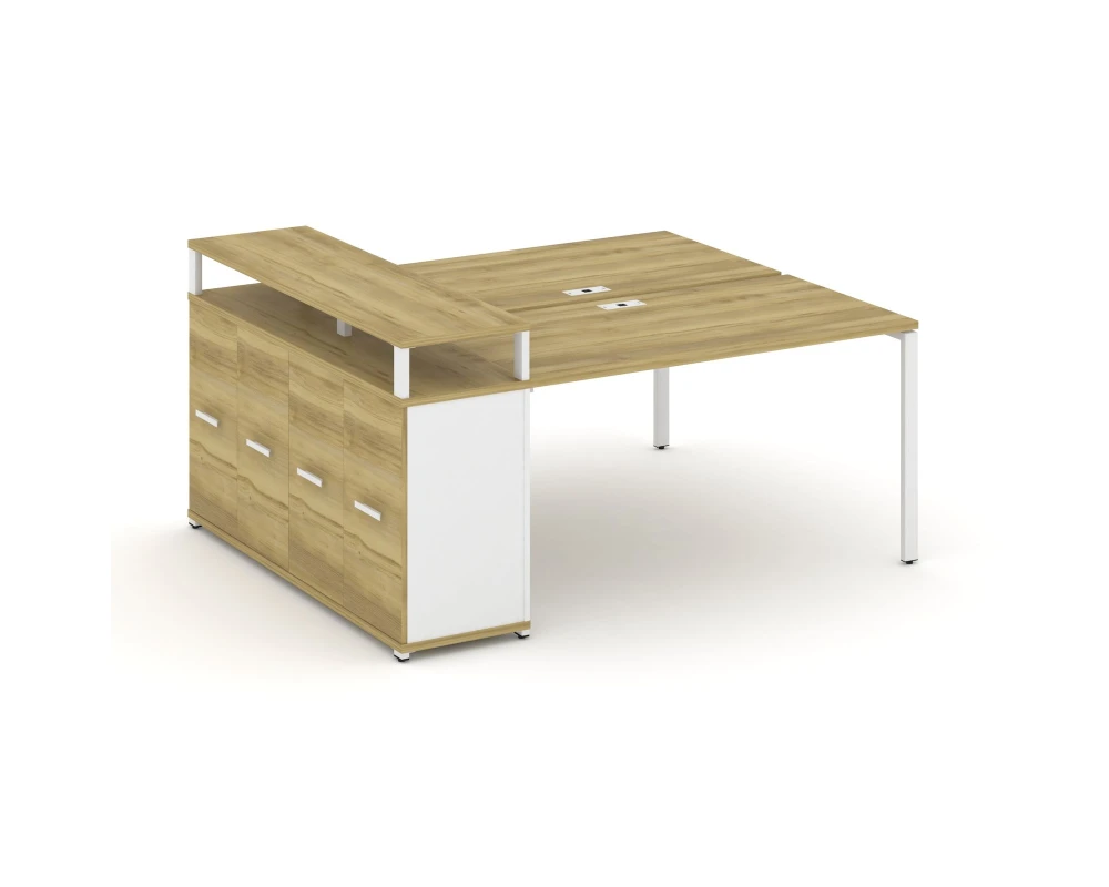 Рабочая станция с опорным распаш. шкафом с верх. горизонтом CN.DRS-223 W 1800x1480x917 Концепт / Concept