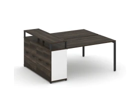 Рабочая станция с опорным распаш. шкафом с верх. горизонтом CN.DRS-223 W 1800x1480x917 Концепт / Concept images