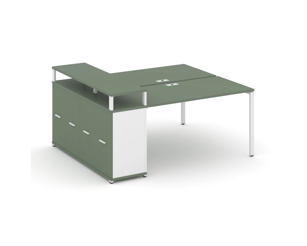 Рабочая станция с опорным распаш. шкафом с верх. горизонтом CN.DRS-223 W 1800x1480x917 Концепт / Concept