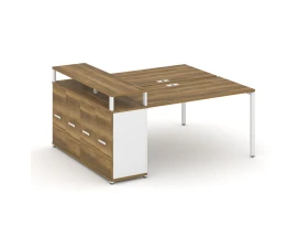 Рабочая станция с опорным распаш. шкафом с верх. горизонтом CN.DRS-223 W 1800x1480x917 Концепт / Concept images