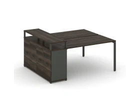 Рабочая станция с опорным распаш. шкафом с верх. горизонтом CN.DRS-223 W 1800x1480x917 Концепт / Concept images