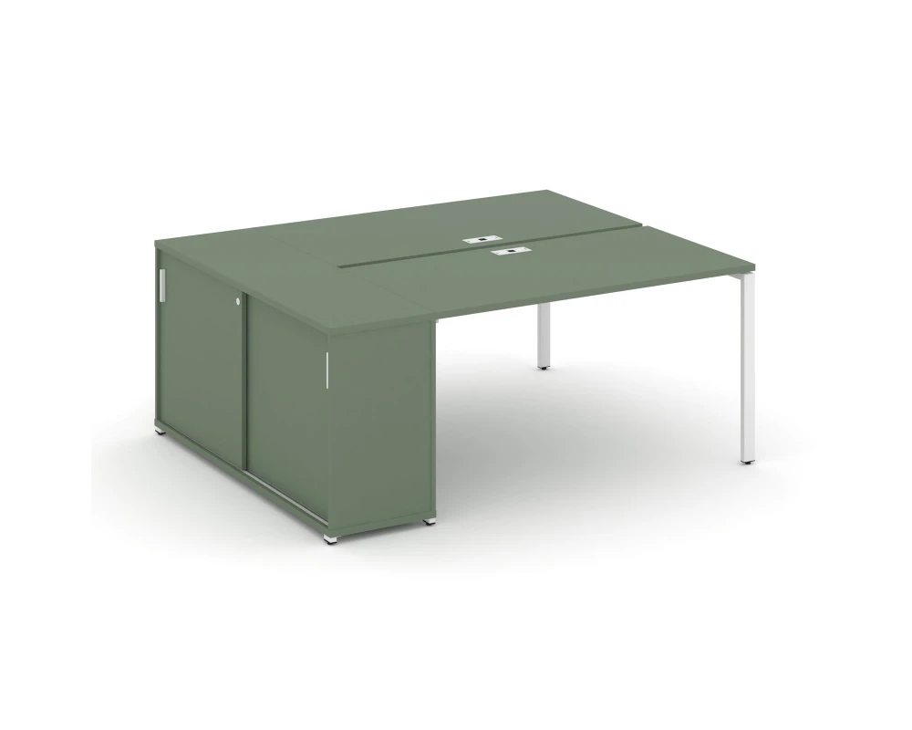 Рабочая станция с опорным шкафом-купе CN.DRS-233 W 1400x1480x750 Концепт / Concept