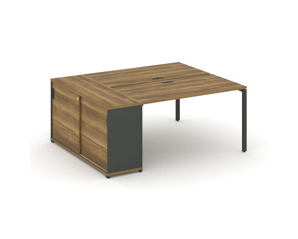 Рабочая станция с опорным шкафом-купе CN.DRS-233 W 1400x1480x750 Концепт / Concept