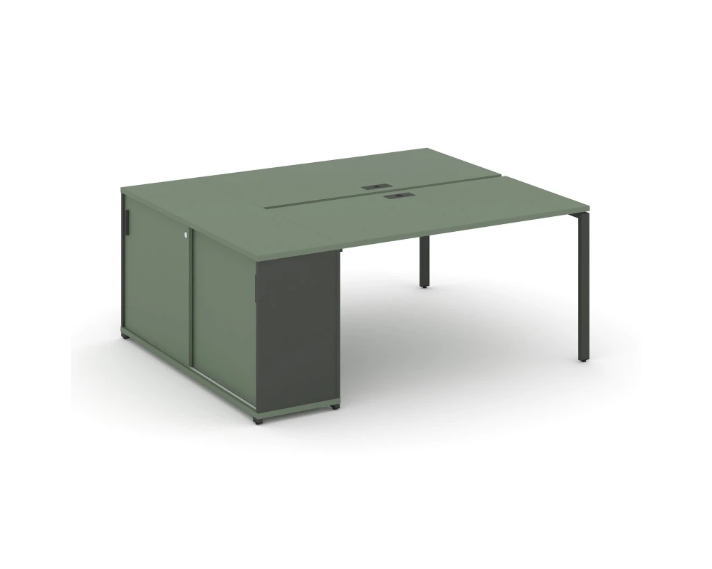 Рабочая станция с опорным шкафом-купе CN.DRS-233 W 1400x1480x750 Концепт / Concept