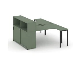 Рабочая станция с опорным шкафом-купе с надставкой низ. CN.DSA-219 B 1800x1480x1140 Концепт / Concept images
