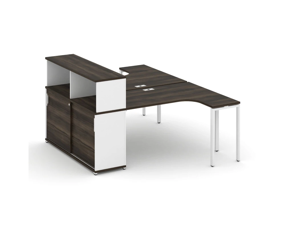 Рабочая станция с опорным шкафом-купе с надставкой низ. CN.DSA-219 W 1800x1480x1140 Концепт / Concept