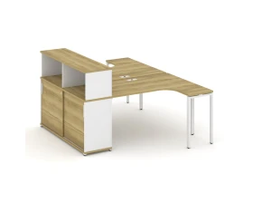 Рабочая станция с опорным шкафом-купе с надставкой низ. CN.DSA-219 W 1800x1480x1140 Концепт / Concept images