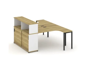 Рабочая станция с опорным шкафом-купе с надставкой низ. CN.DSA-219 W 1800x1480x1140 Концепт / Concept images