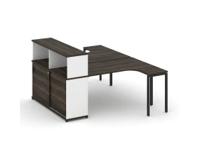 Рабочая станция с опорным шкафом-купе с надставкой низ. CN.DSA-219 W 1800x1480x1140 Концепт / Concept images