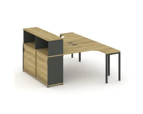 Рабочая станция с опорным шкафом-купе с надставкой низ. CN.DSA-219 W 1800x1480x1140 Концепт / Concept images