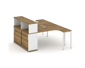 Рабочая станция с опорным шкафом-купе с надставкой низ. CN.DSA-219 W 1800x1480x1140 Концепт / Concept images