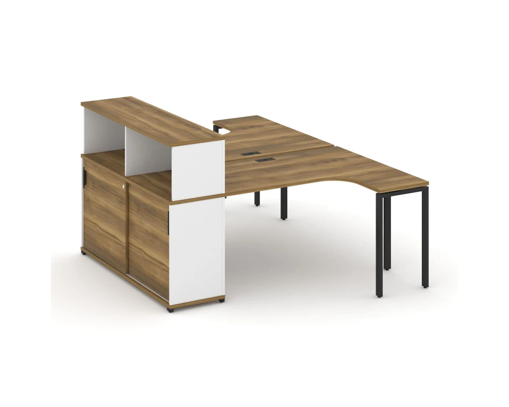 Рабочая станция с опорным шкафом-купе с надставкой низ. CN.DSA-219 W 1800x1480x1140 Концепт / Concept