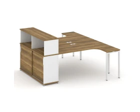 Рабочая станция с опорным шкафом-купе с надставкой низ. CN.DSA-220 W 2000x1480x1140 Концепт / Concept images
