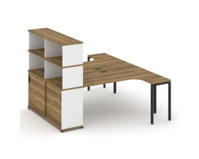 Рабочая станция с опорным шкафом-купе с надставкой выс. CN.DSA-222 W 2000x1480x1530 Концепт / Concept images