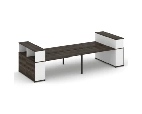 Рабочая станция с опорными распаш. шкафами с надставкой низ. CN.DRS-272 W 4000x1480x1140 Концепт / Concept images