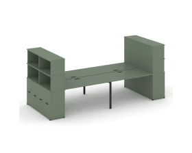 Рабочая станция с опорными распаш. шкафами с надставкой выс. CN.DRS-274 B 3200x1480x1530 Концепт / Concept images