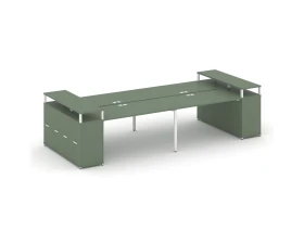 Рабочая станция с опорными распаш. шкафами с верх. горизонтами CN.DRS-267 W 3600x1480x917 Концепт / Concept images