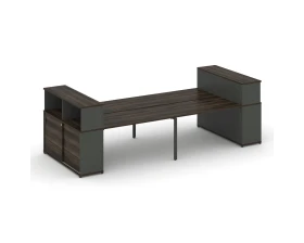 Рабочая станция с опорными шкафами-купе с надставкой низ. CN.DRS-281 W 2800x1480x1140 Концепт / Concept images