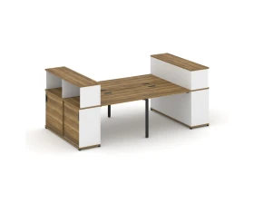Рабочая станция с опорными шкафами-купе с надставкой низ. CN.DRS-281 W 2800x1480x1140 Концепт / Concept images