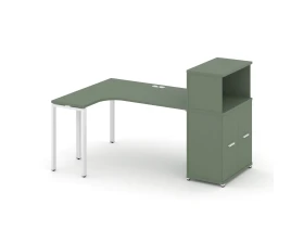 Стол эргономичный с опорным распаш. шкафом с надставкой низ. CN.SA-213(L) W 1800x1180x1140 Концепт / Concept images